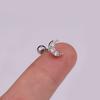 1Pcs Silver Color Zircon Small Cartilage Stud Moon Crown Cross Heart Snowflake Helix Piercing Tragus Stud Earring
