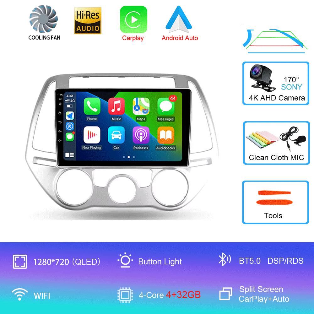 Автомобильный радиоприемник Android 14 Carplay Auto Multimedia Player для Hyundai I20 2010 2012 2013 2014 DSP Autoradio GPS Stereo 2din Head Unit