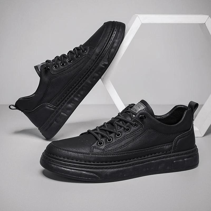 Новый дизайн, натуральная кожа, скейтборд, обувь для мужчин, дизайнерская вулканизированная обувь, модная мужская повседневная обувь, молодежные кроссовки для подростков