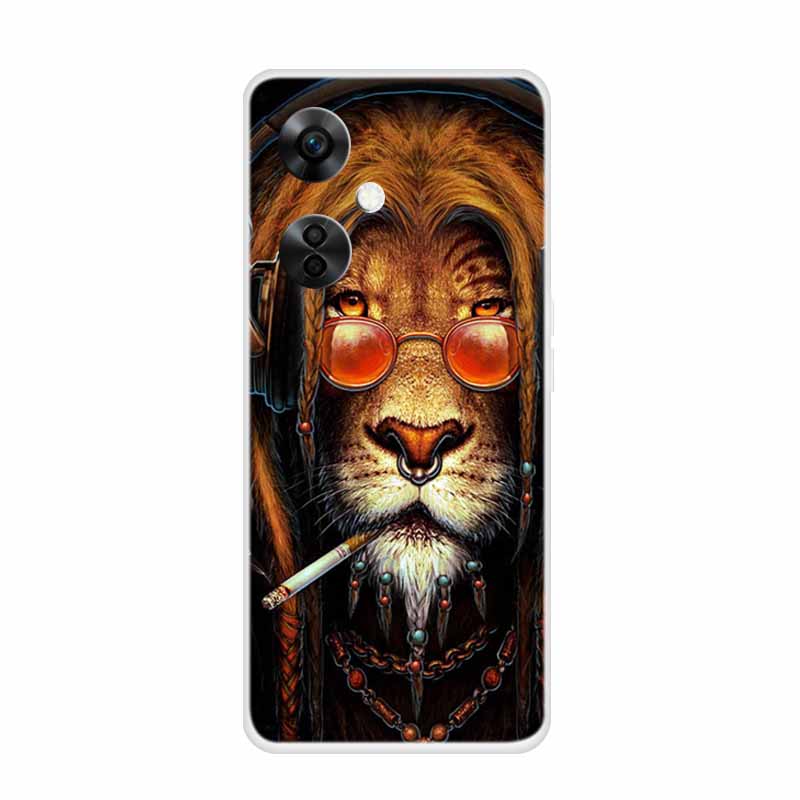 For OnePlus Nord CE 3 Lite 5G Cases Wolf Clear Soft TPU Silicone Phone Cover For One Plus Nord CE 3 5G Case Transparent Etui