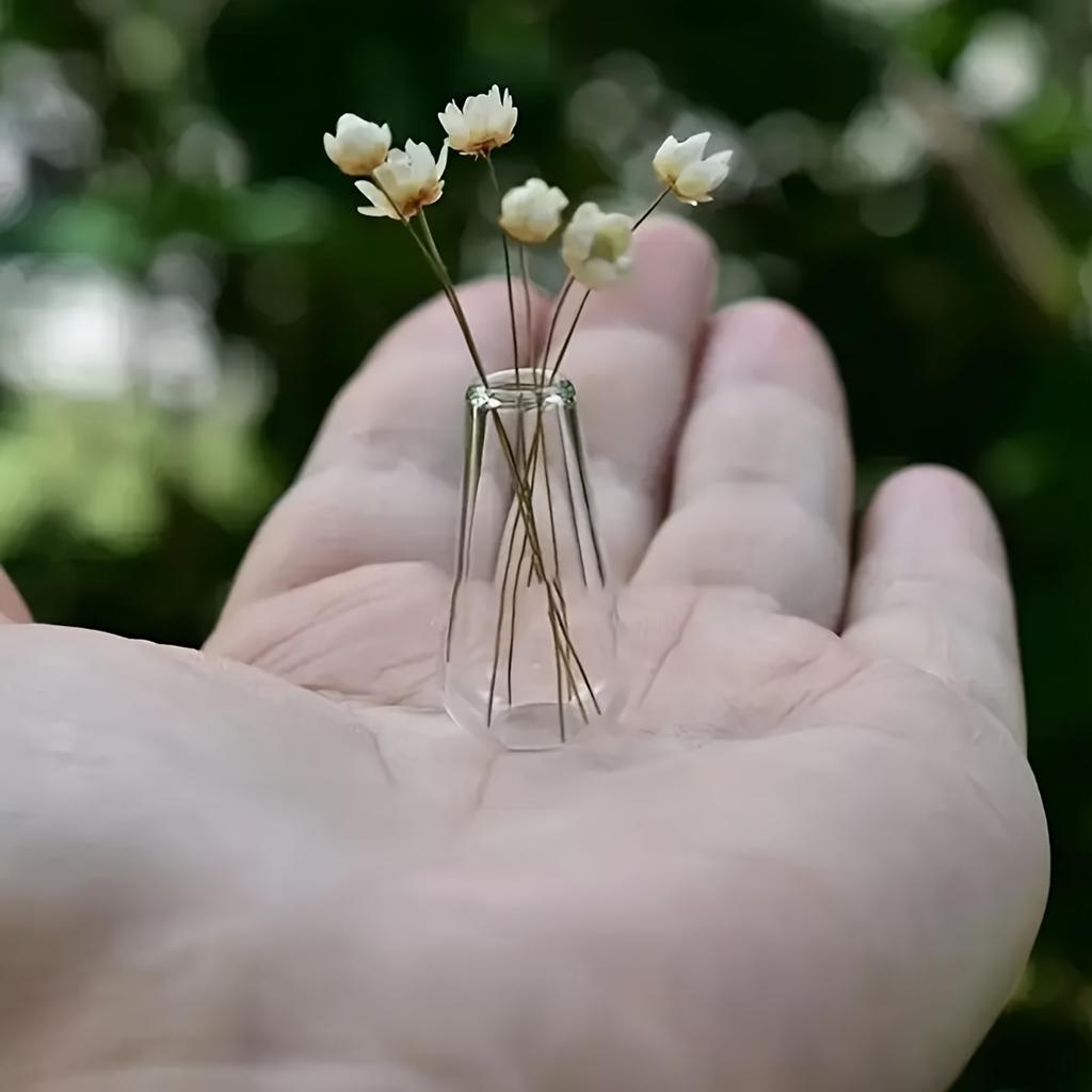 2 шт. Мини-ваза из стекла, Изысканный набор миниатюрных ваз ручной работы, Искусственная ваза для декора мини-домика, Предмет для украшения стола в доме и офисе