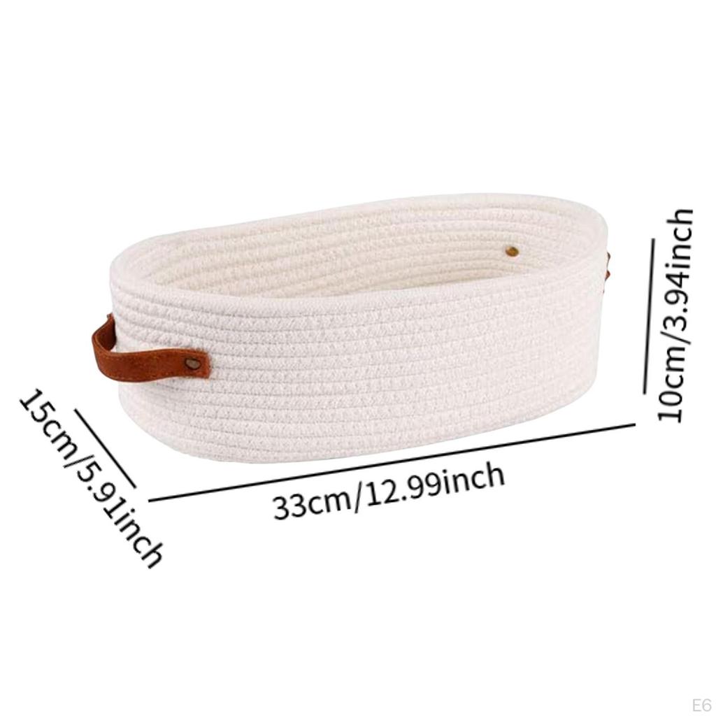 Basket Cotton with Handle, Storage And Bathroom Organizer Container