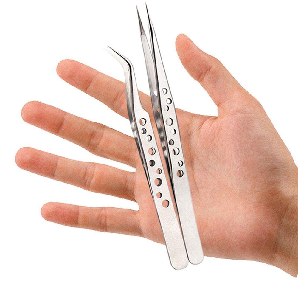 New Curved Stainless Steel Nippers Clip Tool Extensions Grafting Eyelash Tweezer Rhinestones Picker