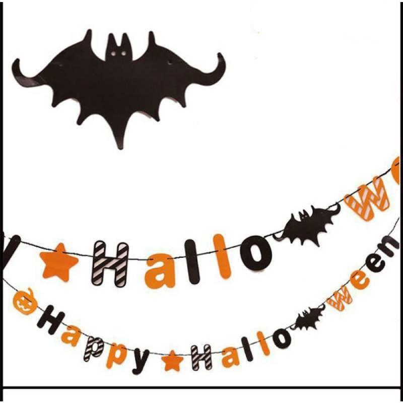 Красочные украшения для Хэллоуин-вечеринки с бумажным баннером в виде тыквы для праздничной атмосферы