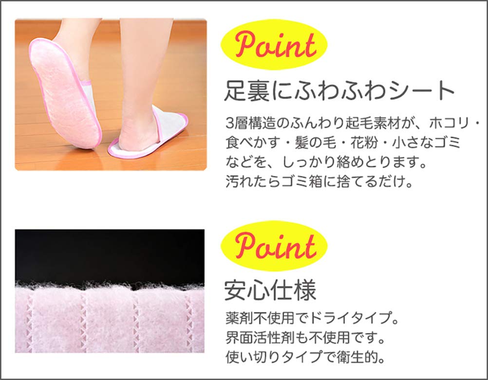 Тапочки Домашние чистые тапочки Свободный размер Розовые AADE8900PI Легко чистящиеся одноразовые [Okumura]