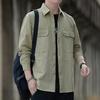 Men's pure cotton shirt, 2026 autumn new style, workwear long-sleeve casual Hong Kong style loose shirt jacket, versatile top