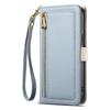 ESEBLE E11 For iPhone 14 Pro Max Case Zipper Pocket Litchi Texture Leather Phone Cover with Mirror and Wrist Strap