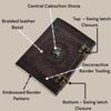 KE KanhaExports Vintage Leather Journal|Dark Brown Embossed Cover|Stone|Metal Lock| (4.25 x 6.25 inch)