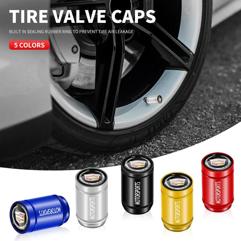 4Pcs Alloy Car Tire Valve Stem Cap Dust Cover Accessories for Cadillac XTS XLR XT4 Escalade Deville DTS ATS BLS CT4 CT5 SRX XT6ZI2