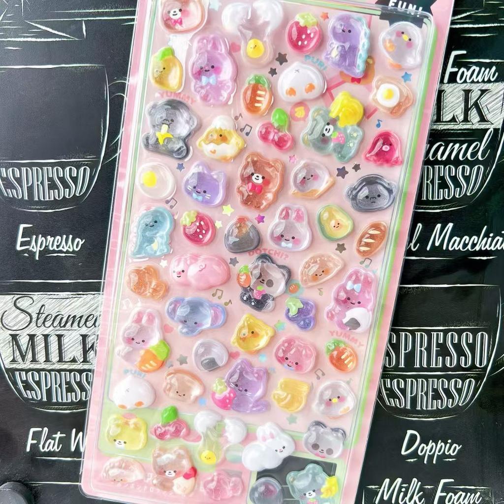 Мультяшные 3D Наклейки со Стразами, Самоклеящиеся Милые Животные Рельефные Наклейки для Скрапбукинга, Поделок DIY, Офиса и Школы