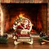 Rustic Christmas Door Sign Wooden Table Sign 2D Flat Santa Claus/Snowman Reading Desktop Ornament Festival Atmosphere Decor with Stand Holiday