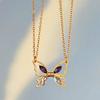 Personalized Magnetic Butterfly Couple Necklace - Alloy Clavicle Chain Gift for Girlfriends