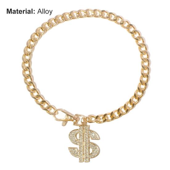 Ожерелье для домашних животных, подвеска в виде доллара, декоративный антивыцветающий модный ошейник-цепочка на шею для собак