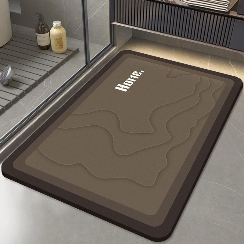 Modern Abstract Geometric Line Floor Mat Bath Mat Color Block Non Slip Shower Room Rug