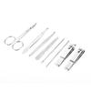 8 Pcs Stainless Steel Nail Scissors Cutter Clippers Set Fingernail Toenail (Black)