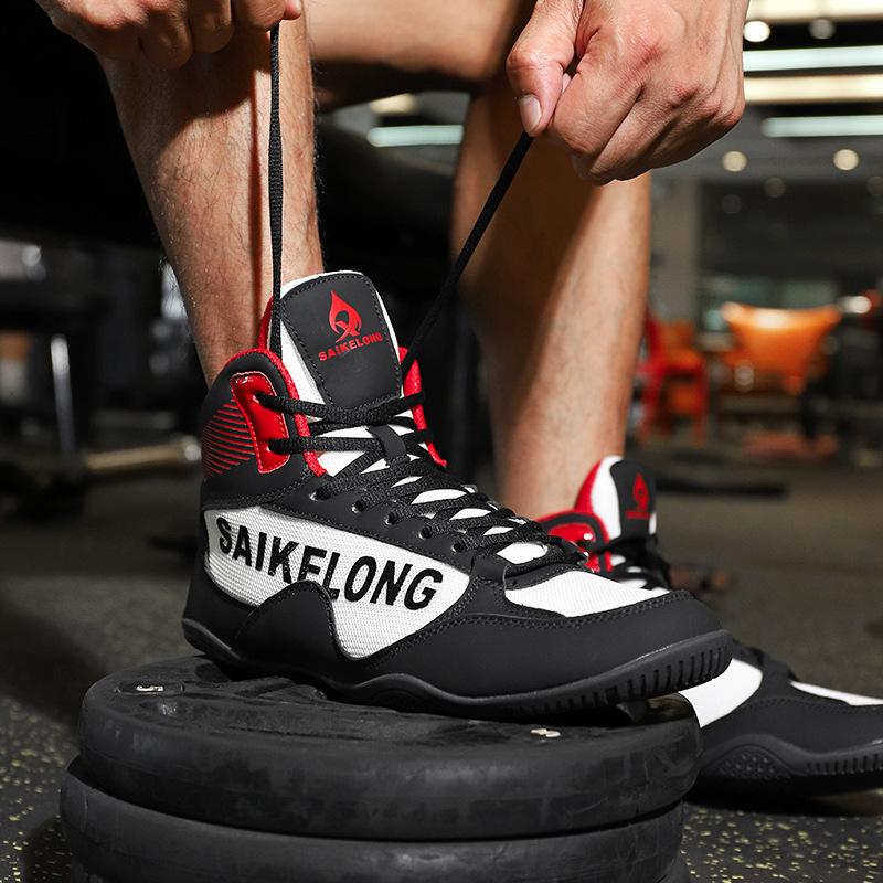 Original SAIKELONG Mid Cut Unisex Boxing Shoes Size 35-46 Light Wrestling Sneakers Luxury Gym Footwears Adult Sambo Boots
