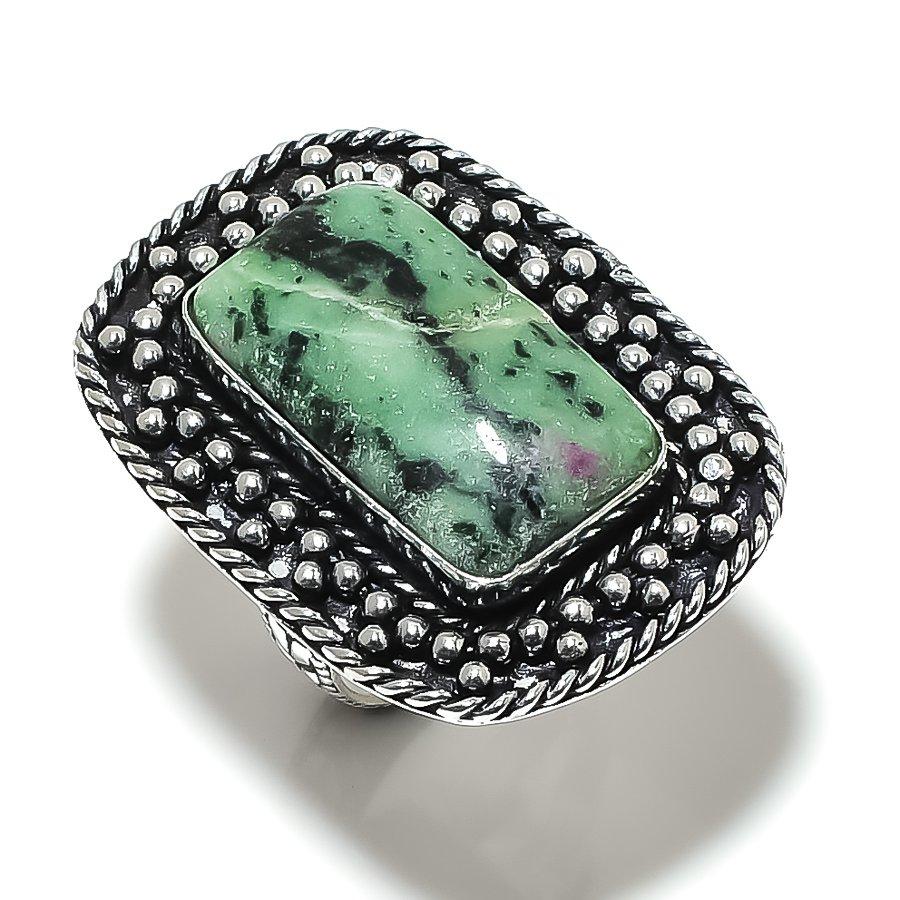 Кольцо из серебра 925 пробы с рубиновым цоситом, созданное в лаборатории, размер 8 s8F63