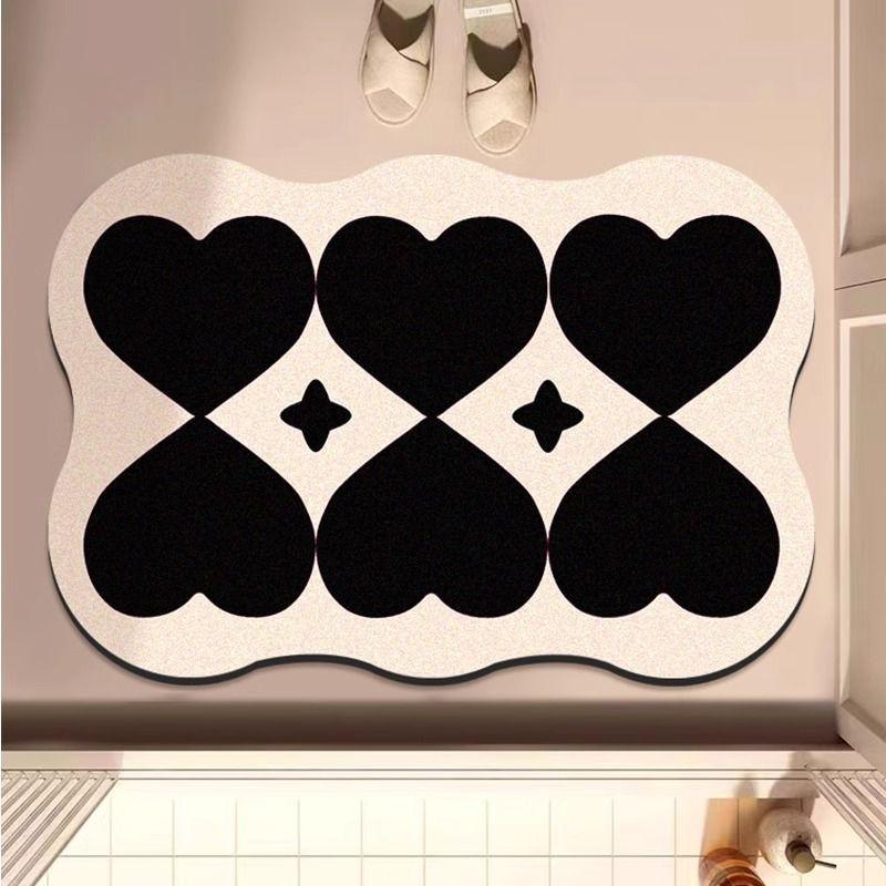 Bathroom floor mat, non slip foot mat at the entrance of the bathroom, diatomaceous earth mat, household bathroom absorbent mat