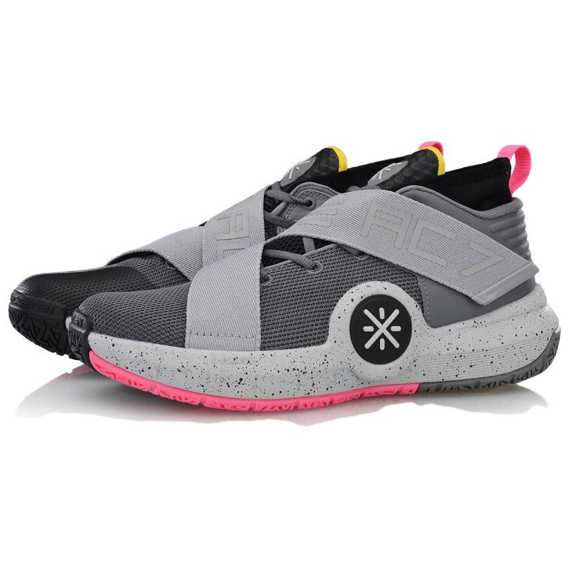 Баскетбольные кроссовки Li Ning All City 7 Амортизирующие Скользкие Устойчивые к истиранию Средней высоты Мужские Серый Розовый ABAN047-2