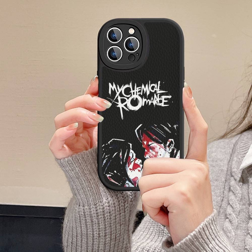 Чехол для телефона My Chemical Romance для iPhone 16 15 14 13 12 11 Pro Max Plus Mini Кожаный чехол