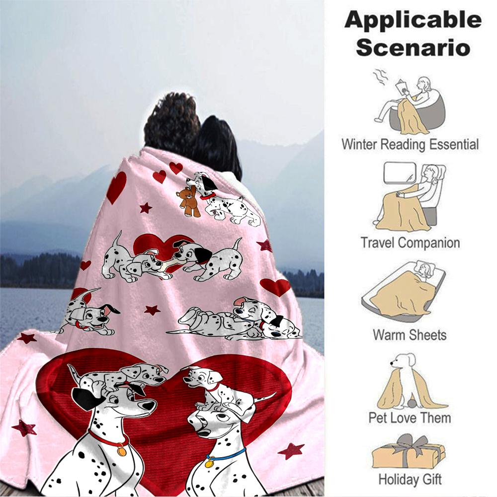 Dalmatian Love Hearts Blanket Soft Throw Blanket For Home Bedroom Bed Sofa Travel Office Solid Christmas Blanket