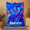 Custom Name Personalized Cosmic Bot Crew Print Blanket, Home Decor, Bedroom, Sofa, Camping, Couch, Gifts for Birthday ChristmasEnthusiasts
