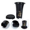 Высокие круглые черные кашпо Пластиковый цветочный горшок Смола Поддон Держатель для посадки цветов комнатных растений Большое кашпо Декоративное