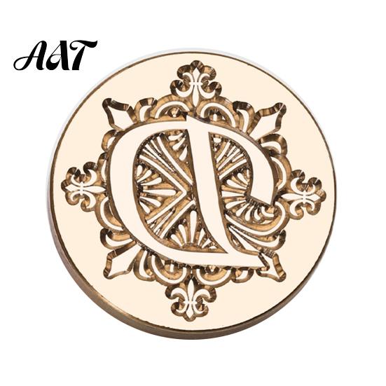 Wax Seal Stamp Head Iris A-Z Initial Alphabet Head, Brass Engraved Stationery Sealing for Wedding Invitations Envelopes Journal Gift Packaging