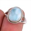 Natural Republic Larimar Gemstone 925 Solid Sterling Silver Gift Ring S.7 I3d35