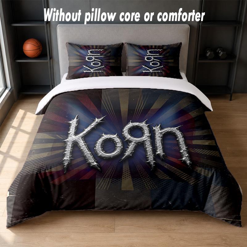 Korn Design Bed Bedding Set 1 Duvet Cover + 2 Pillowcases Soft Breathable Household Bed Linens