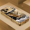 Изысканный бизнес-чехол для телефона с золотым орлом для iPhone 17 Pro Max, чехол со встроенным стеклом для iPhone 17 16 15 14 13 pm Pro Plus