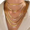 Gold/Silver Snake Chain Necklace Stainless Steel Neck Chains New Gold Herringbone  woman
