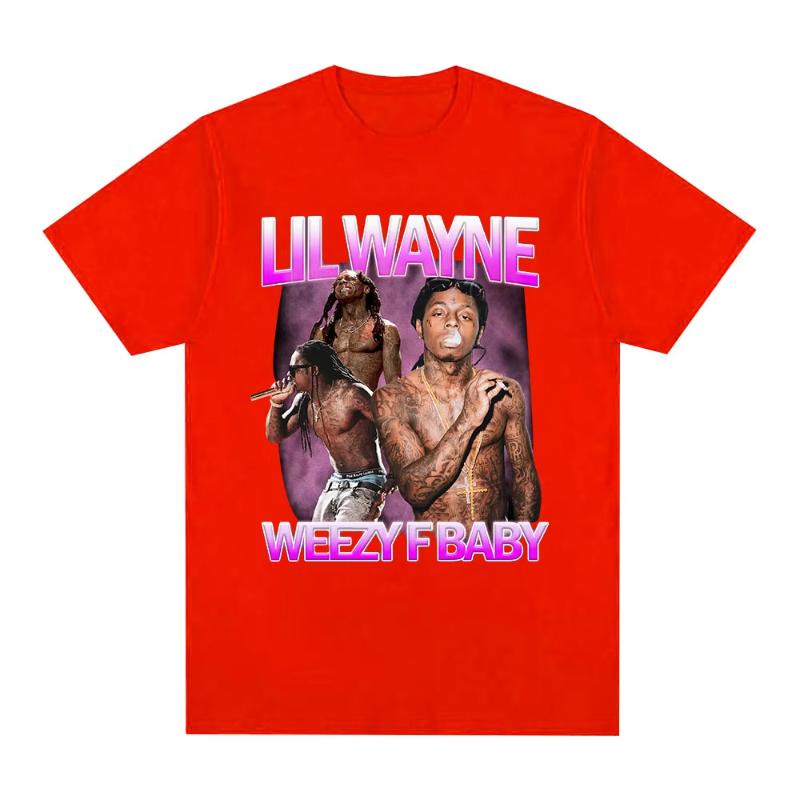 Футболка рэпера Lil Wayne Weezy F Baby Графические футболки Унисекс Женские Винтажные Панк Короткий рукав Оверсайз Футболка Хип-хоп Уличная одежда
