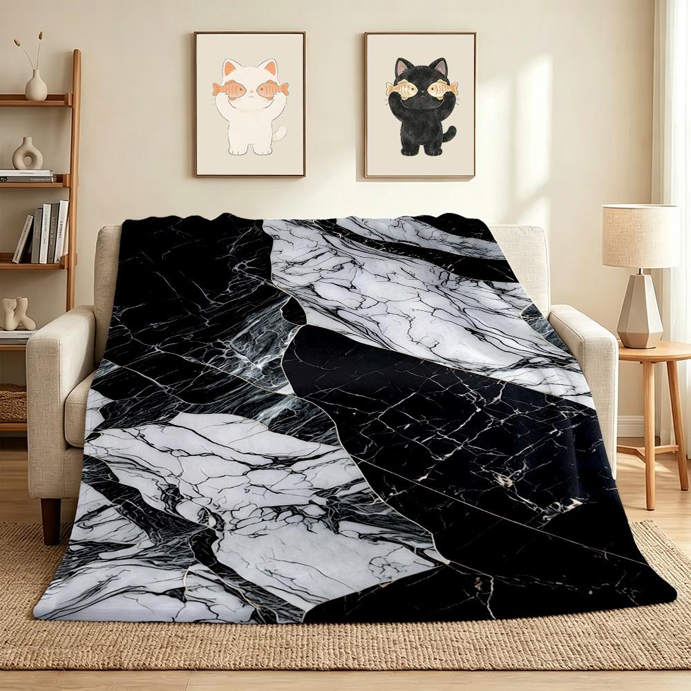 Marble Texture Flannel Blanket Throw Blanket Soft Warm Sofa Bed Camping home Decor Unique Christmas Gift C9261002