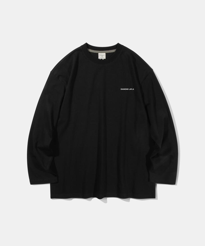 DIAMOND LAYLA Check Logo Long Sleeve T54 Black