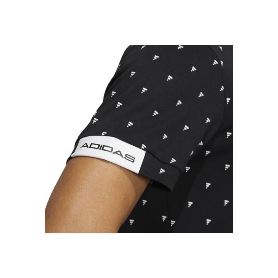 adidas Рубашка поло с коротким рукавом в горошек, мужская, черная HT6838