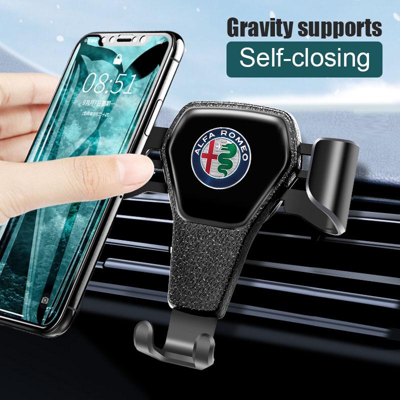 Car Vent Phone Holder Auto Interior Phone Fixed Bracket For Alfa Romeo 156 159 147 4C 8C 166 Giulia Giulietta Mito Stelvio