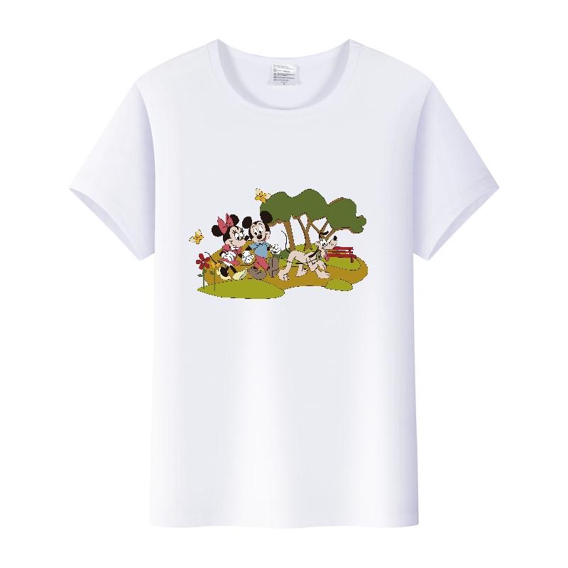Vintage Disney Cartoon Men Tshirt Tops Summer Blouses Women Short Sleeve T-shirt Gothic Tee Ladies Mickey Mouse Graphic Clothes