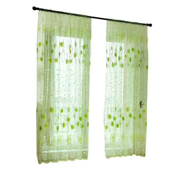 Window Voile Bright-colored Widely Applied Soft Texture Elegant Floral Printing Window Tulle Curtain for Living Room