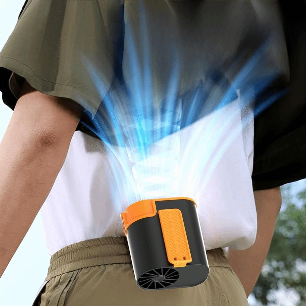 Strong Airflow Waist Clip Fan LED Display Mini Cooling Fan Waist-mounted Fan Evening Trips