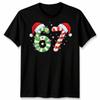 Six Seven 67th Birthday Christmas Candy Cane Numbers Unisex Unisex Graphic Tee