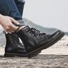 Men's High-Top Martin Boots - British & Korean Style Winter Leather Work Shoes, Versatile Trendy Casual Footwear with Velvet, Autumn Collection