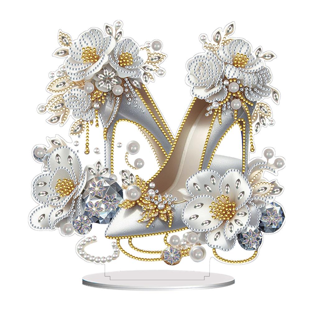 2D Flat High Heels DIY 5D DIY Diamond Art Tabletop Decorations Diamond Painting Desktop Decorations Bedroom Table Decoration