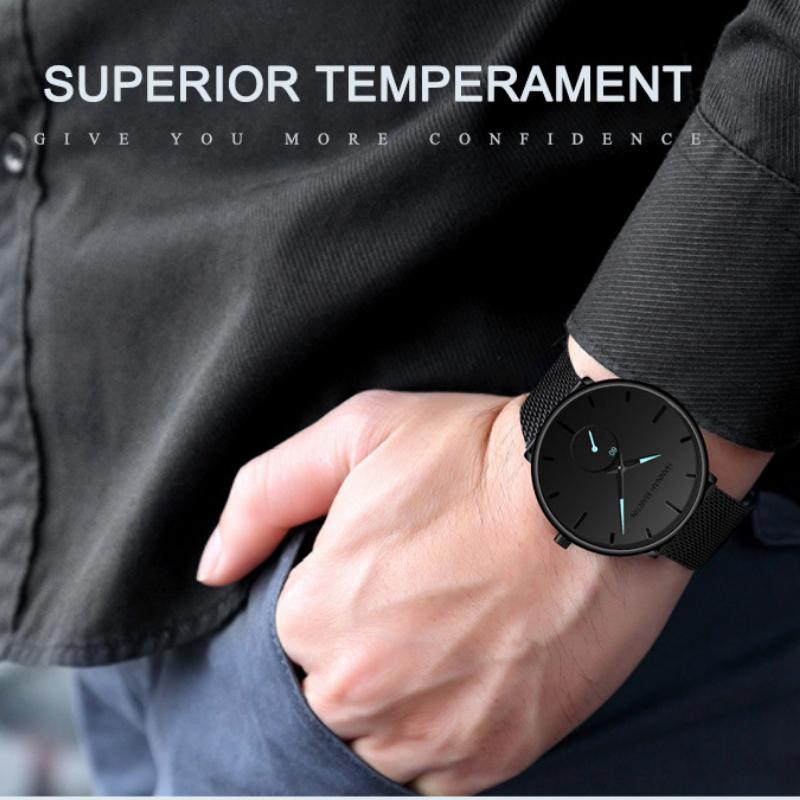 Men's Waterproof Trendy Korean Version Trendy Men's Fashion Casual Men's Watch Small Second Hand Steel Mesh Strap Quartz Watch