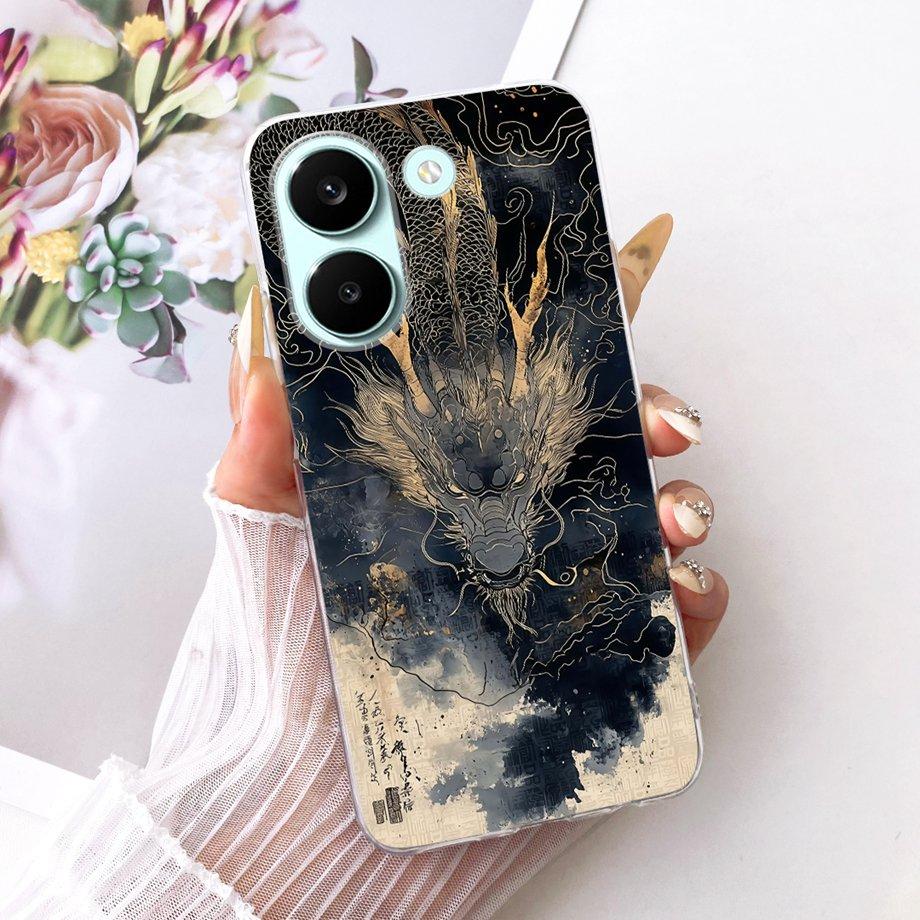 Чехол для телефона Xiaomi Poco X8 Pro Max Мягкий силиконовый чехол Бабочка Дракон Кот Цветочный бампер На Xiaomi Redmi Turbo 5 Max Funda