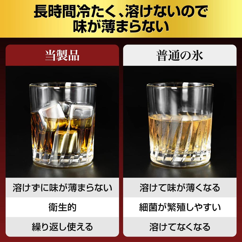[SaintGraal] Tumbler Ice Cube Set Father's Day Birthday Present Men Women Gift Non-melting Ice Stainless Steel Ice