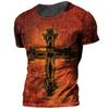 Летняя футболка мужская с рисунком Иисуса, одежда большого размера, повседневная мужская винтажная футболка с круглым вырезом, крошин, топы с 3d принтом, пуловер в стиле хип-хоп