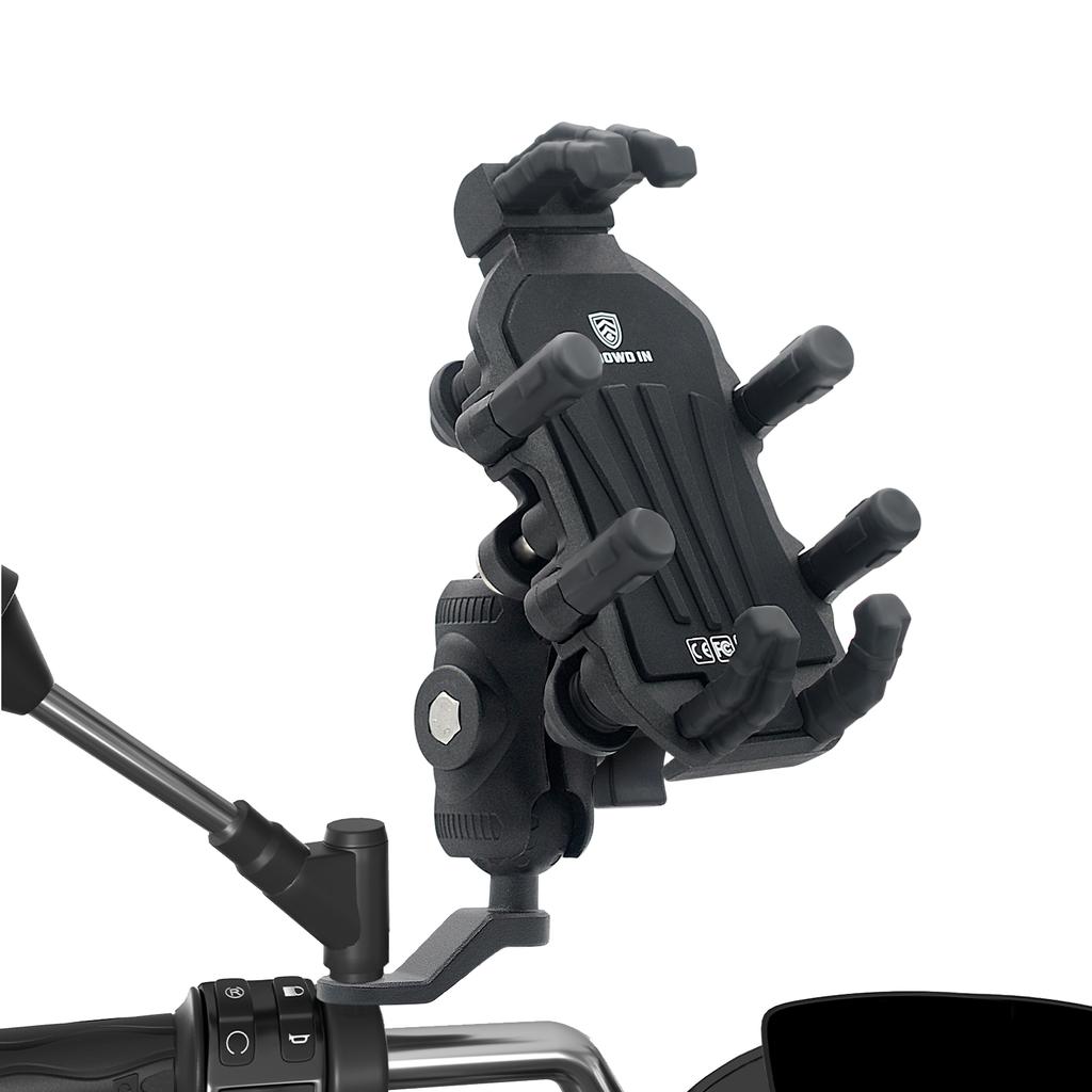 Motorcycle Phone Mount, Upgrade Anti-theft Ultra-Stable Bike Phone Holder,Phone Clamp for Motorcycle, Rearview Mirror Phone Mount for IPhone, Samsung