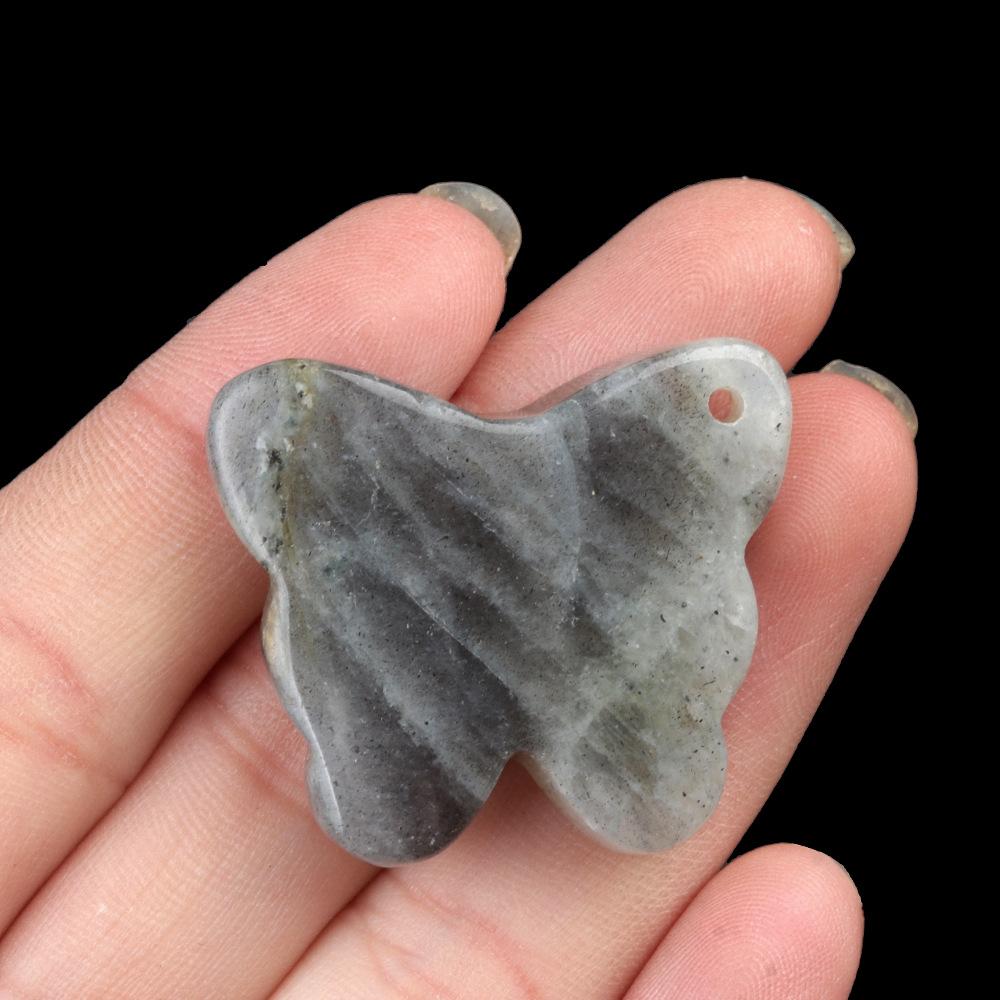 35*30 mm Natural Amethyst Quartz Stone Mini Butterfly Pendant for Gift Polished Gemstone Charm Pendant for Jewelry Making