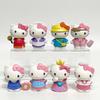 Мультяшные Аниме Фигурки Sanrio Hello Kitty Периферийная Модель Фигурка Действия Игрушки Одевалка Дневник Настольное Украшение Игрушка Подарок
